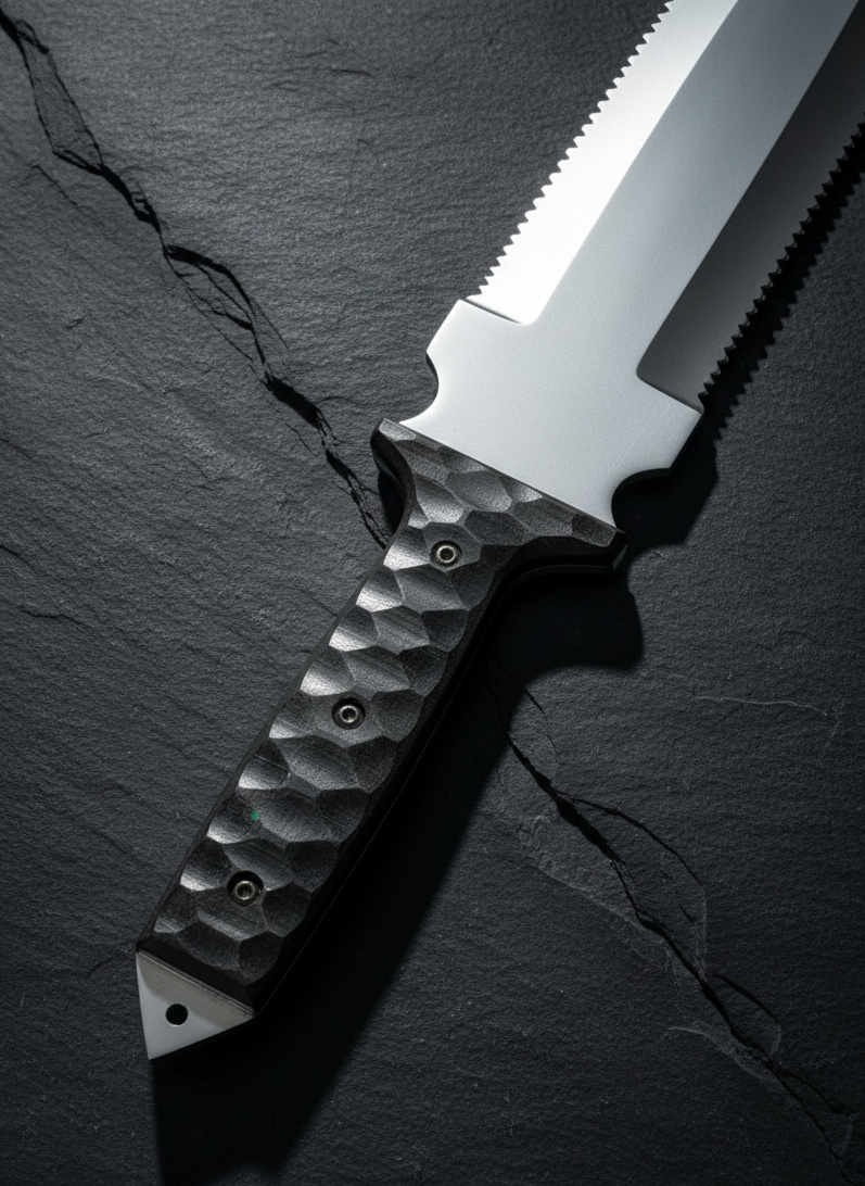 Tactical Survival Knife with Serrated Edge | Heavy-Duty Steel Blade