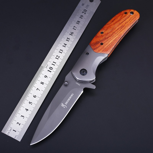 Browning Folding Knife with Rosewood Handle – Titanium Blade