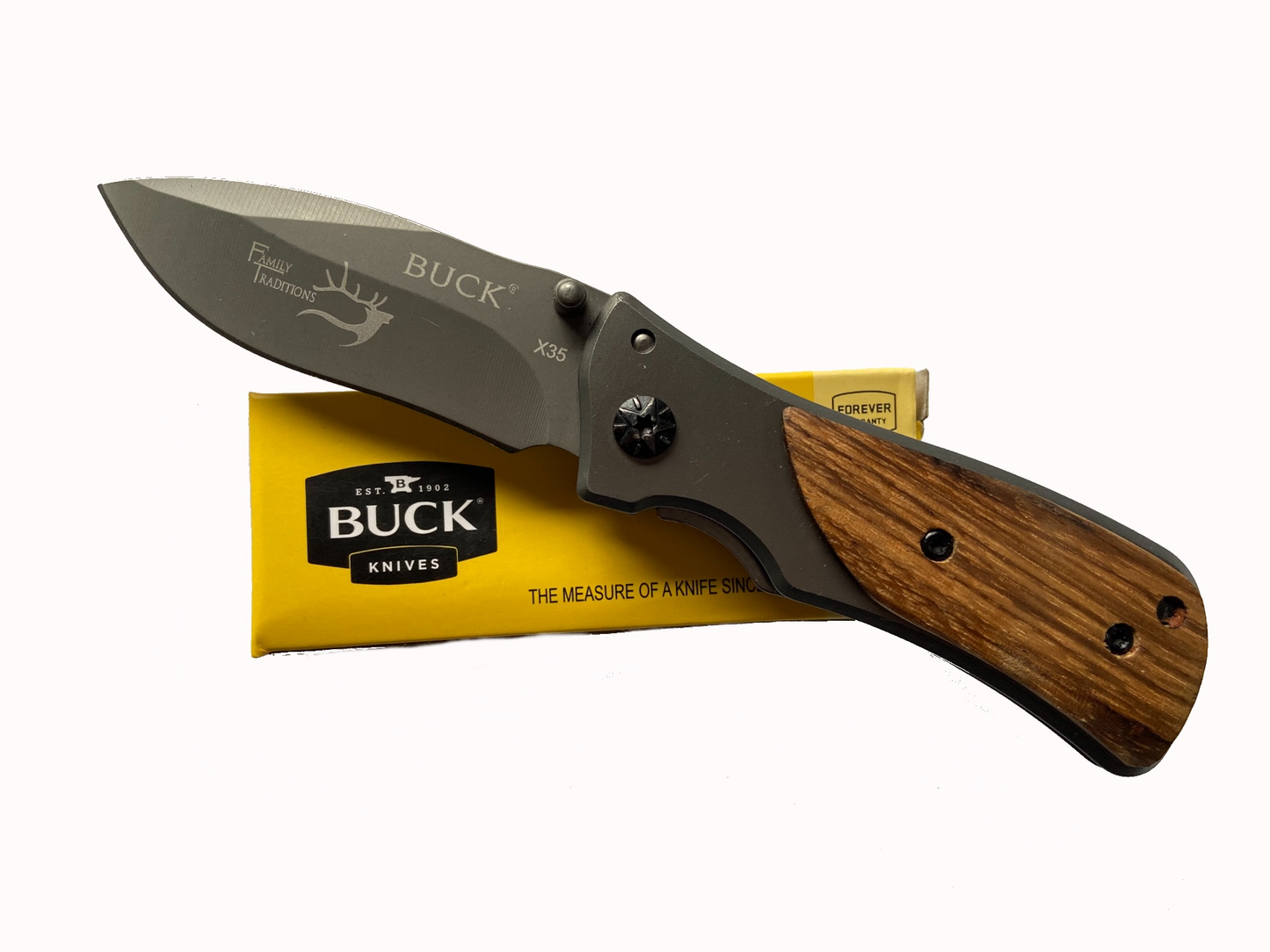 Buck Knives X35 Family Traditions Folding Knife with Wood Handle