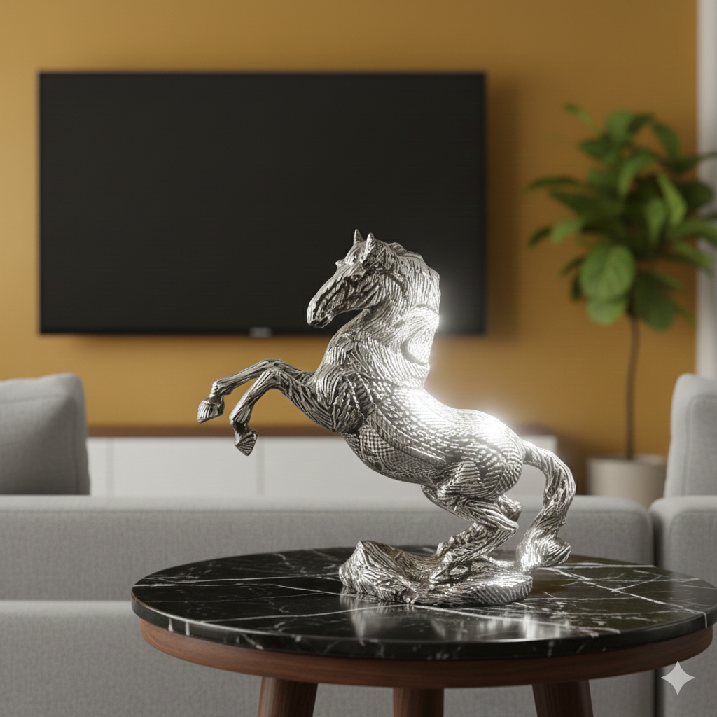 Old Modern Handicrafts Horse Statue with Base