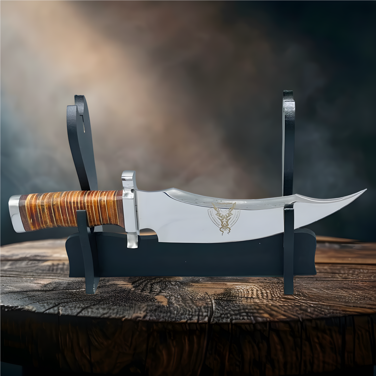 Colossal Custom Handmade D2 Tool Steel Bowie Knife and Custom Engraving Option – Hunting & Survival Knife with Leather Sheath