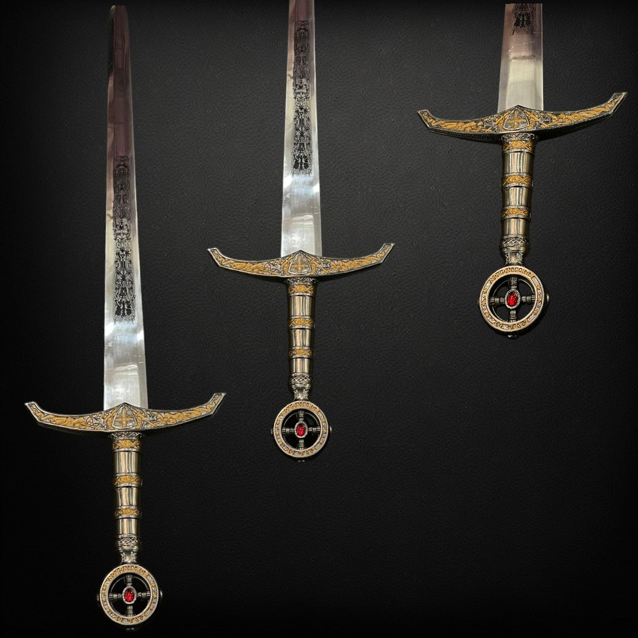 Elegant Fantasy Sword with Decorative Hilt and Shield – Collector's Edition