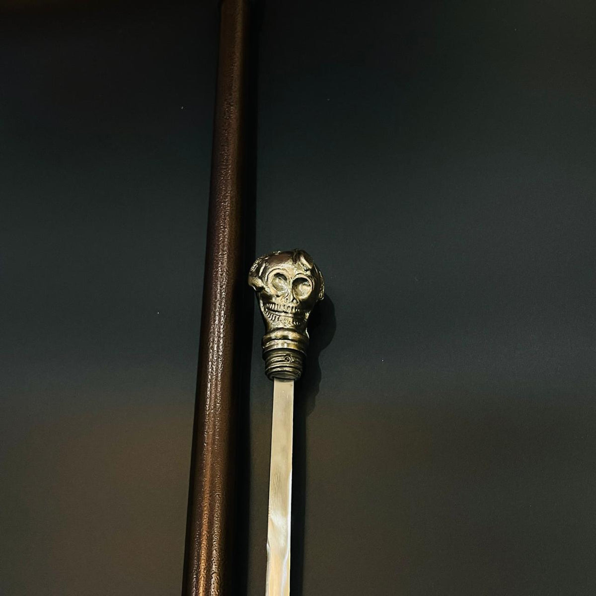Ornate Skull Handle Walking Cane