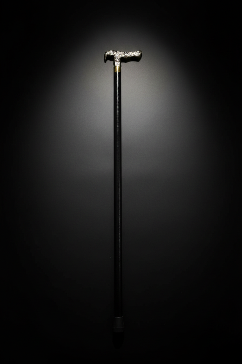 Falcon T-Handle Sword Cane - Hidden Blade Walking Stick | Silver Falcon Handle Self Defense Cane