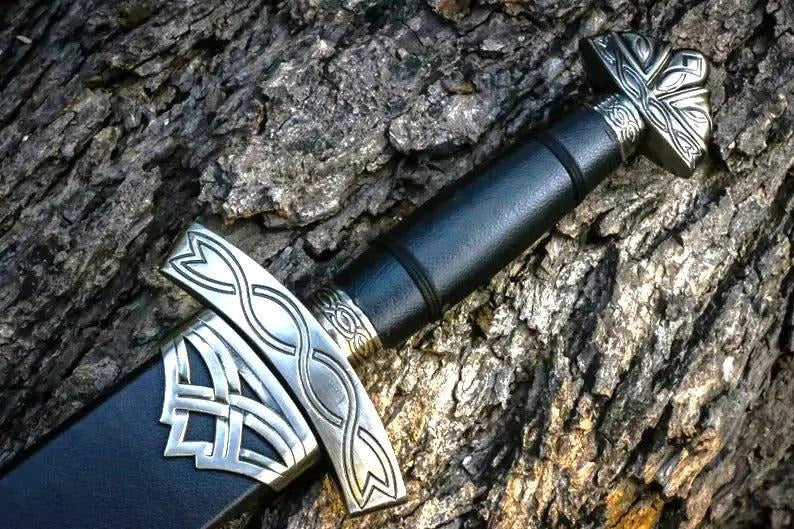 Damascus Steel Northmen Black Edition Viking Sword with Scabbard