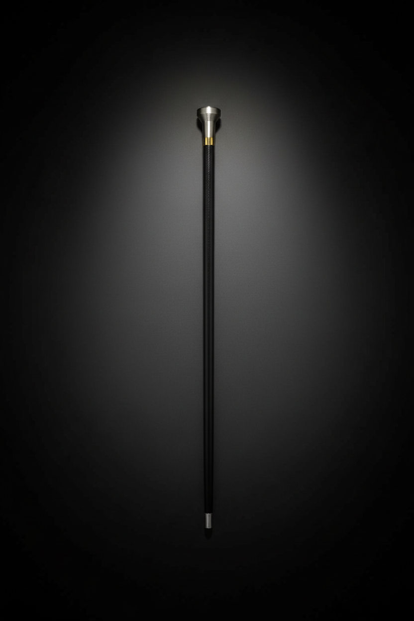 Knob Handle Sword Cane - Hidden Blade Walking Stick | Silver Pommel Self Defense Cane