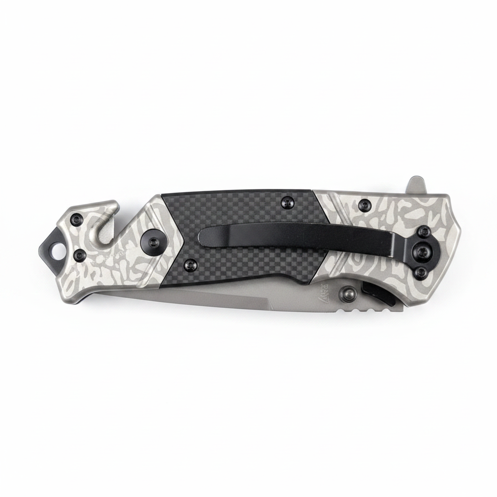 Tactical Camo Knife White Background
