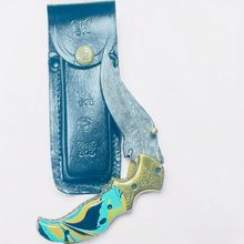 Load image into Gallery viewer, Custom Handmade Damascus Steel Pocket Knife – Abalone Shell Handle
