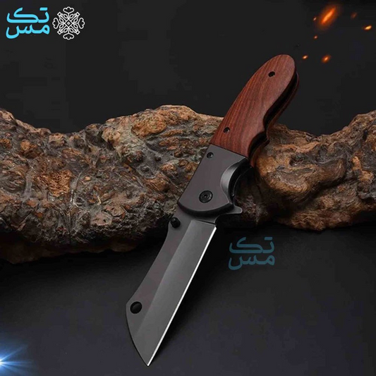 Böker DA104 Tactical Folding Knife with Black Blade & Rosewood Handle