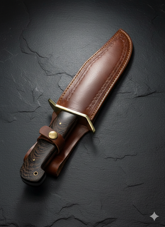 Handcrafted Hunting Knife with Leather Sheath | Premium Steel Blade