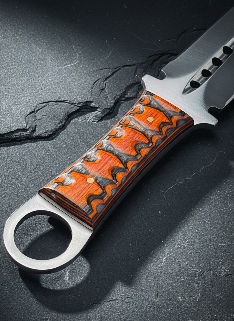 Tactical Push Dagger with Leather Sheath | Steel T-Grip Knife