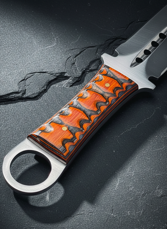 Tactical Push Dagger with Leather Sheath | Steel T-Grip Knife