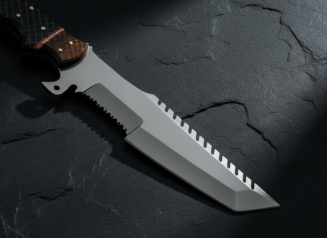 Handcrafted Bowie Knife with Leather Sheath | Premium Steel Blade