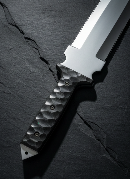 Tactical Survival Knife with Serrated Edge | Heavy-Duty Steel Blade