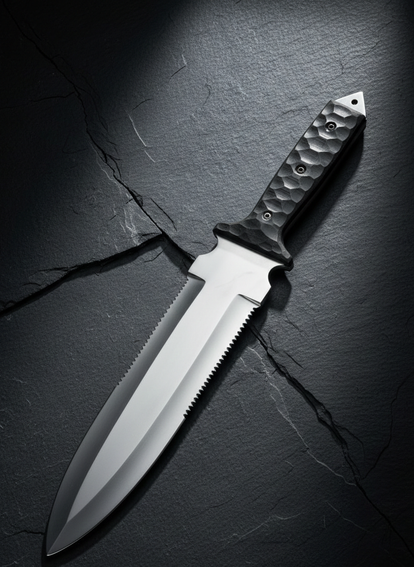 Tactical Survival Knife with Serrated Edge | Heavy-Duty Steel Blade