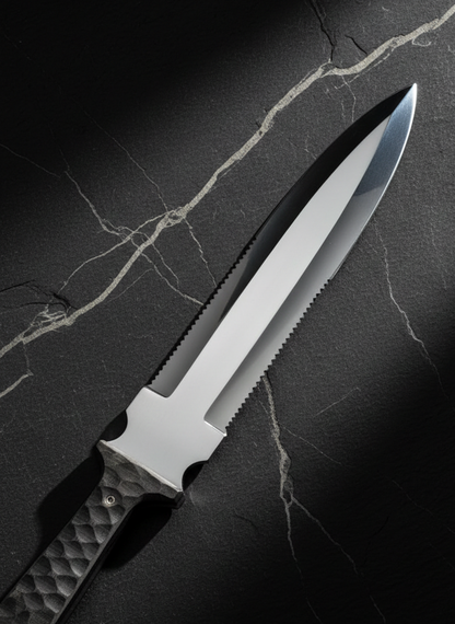 Tactical Survival Knife with Serrated Edge | Heavy-Duty Steel Blade