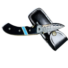Load image into Gallery viewer, Premium Folding Knife with Textured Blade and Stylish Sheath

