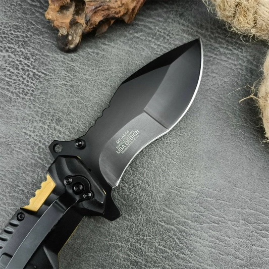 MTech USA Special Forces Tactical Folding Knife with Black & Gold Handle