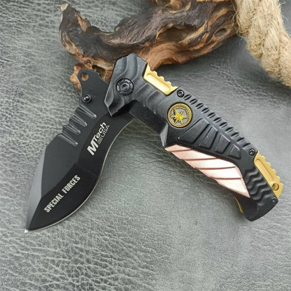 MTech USA Special Forces Tactical Folding Knife with Black & Gold Handle