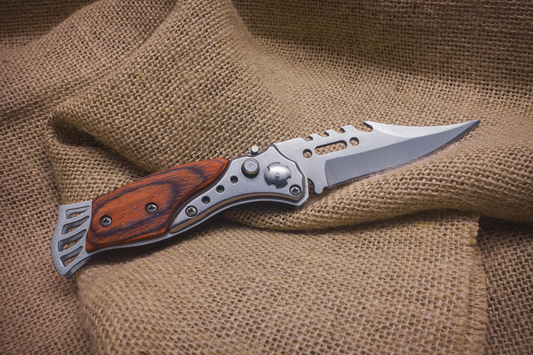 Tactical Folding Knife with Rosewood Handle