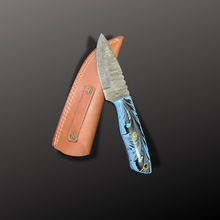 Load image into Gallery viewer, Handmade Damascus Steel Hunting Knife with Leather Sheath
