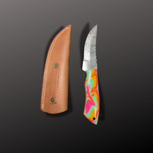 Load image into Gallery viewer, Handmade Damascus Steel Hunting Knife with Leather Sheath
