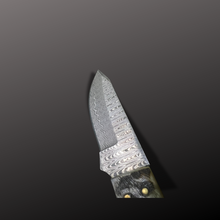 Load image into Gallery viewer, Handmade Damascus Steel Hunting Knife with Leather Sheath
