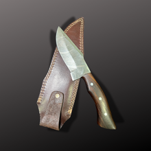 Load image into Gallery viewer, Handmade Damascus Steel Hunting Knife with Leather Sheath
