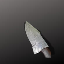 Load image into Gallery viewer, Handmade Damascus Steel Hunting Knife with Leather Sheath
