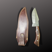 Load image into Gallery viewer, Handmade Damascus Steel Hunting Knife with Leather Sheath
