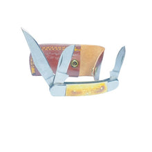 Load image into Gallery viewer, Classic Triple-Blade Folding Pocket Knife – Bone Handle with Stainless Steel Blades
