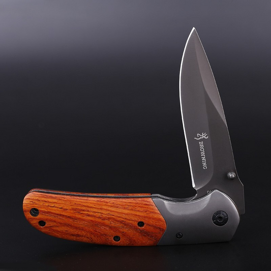Browning Folding Knife with Rosewood Handle – Titanium Blade