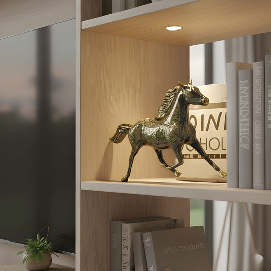 Dynamic Brass Running Horse Figurine