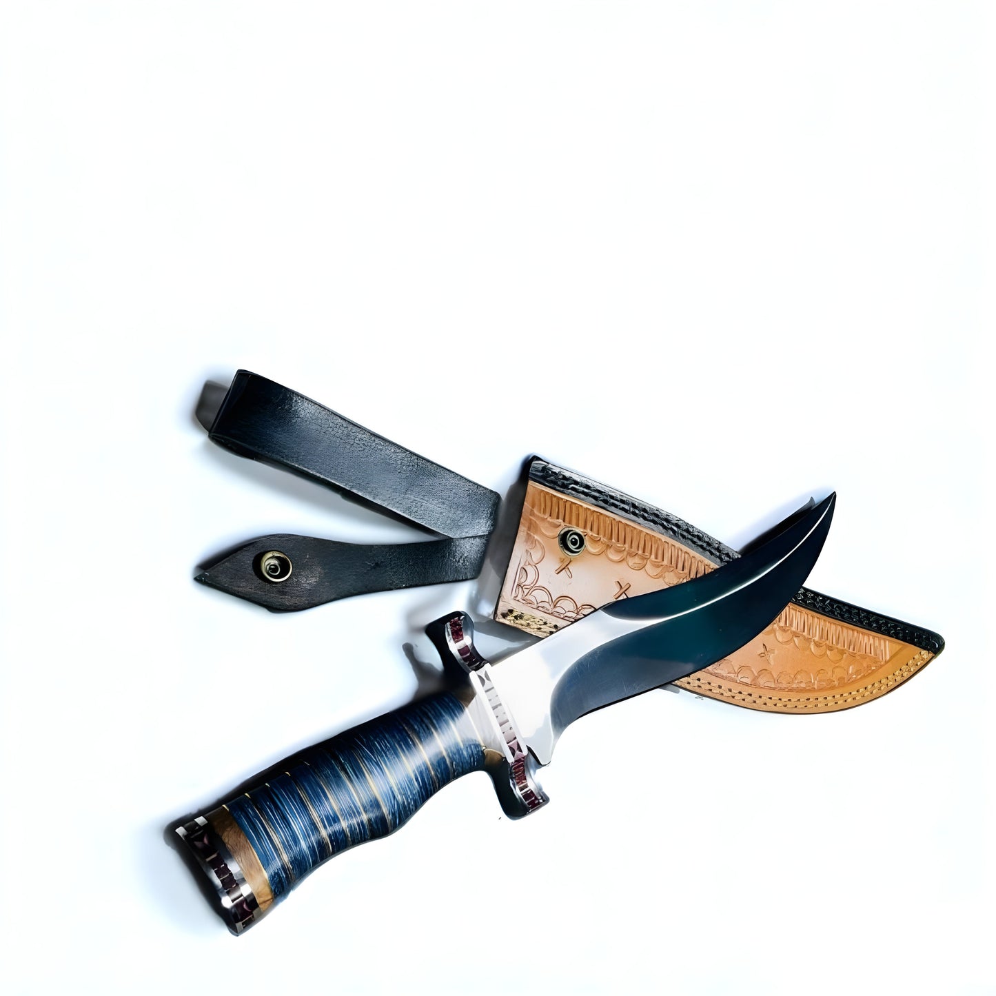 Custom Handmade D2 Tool Steel Bowie Knife – Hunting & Survival Knife with Leather Sheath