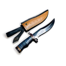 Load image into Gallery viewer, Custom Handmade D2 Tool Steel Bowie Knife – Hunting &amp; Survival Knife with Leather Sheath
