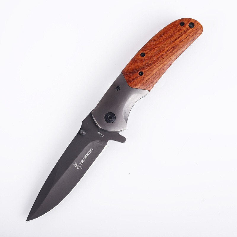 Browning Folding Knife with Rosewood Handle – Titanium Blade