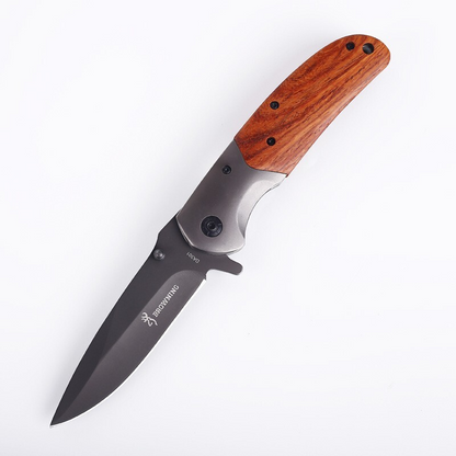Browning Folding Knife with Rosewood Handle – Titanium Blade