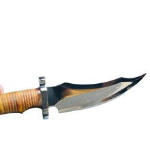 Load image into Gallery viewer, Colossal Custom Handmade D2 Tool Steel Bowie Knife – Hunting &amp; Survival Knife with Leather Sheath
