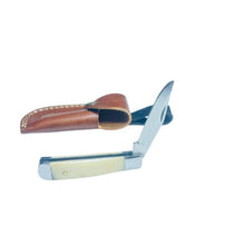 Load image into Gallery viewer, Handmade Folding Knife with Horn Bone Handle and Stainless Steel Blade
