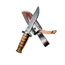 Load image into Gallery viewer, Base Camp Handmade D2 Tool Black Steel Combat Hunting Classic Bowie Knife
