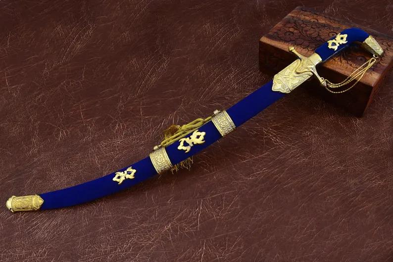Wedding Ceremonial Sword – Royal Blue & Gold Edition