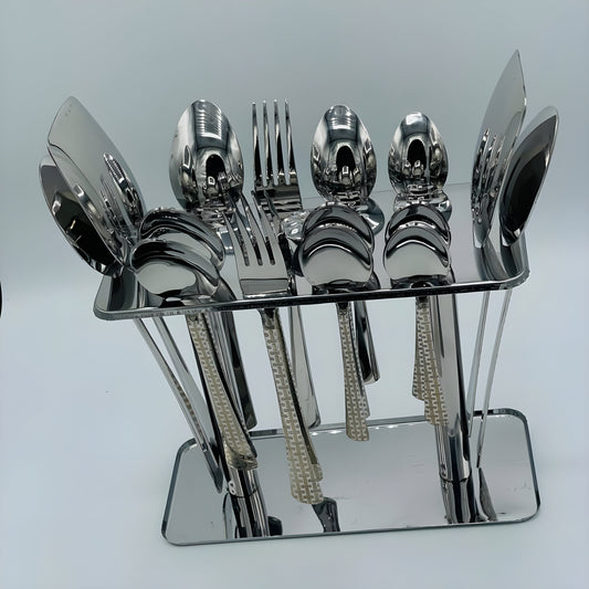 6 Persons set - Elite Gold-laser Engraved Dining Set