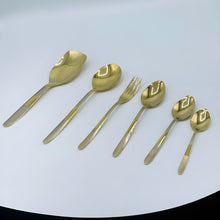 Load image into Gallery viewer, 8 Persons set - Golden laser print fancy cutlery set stainless steel
