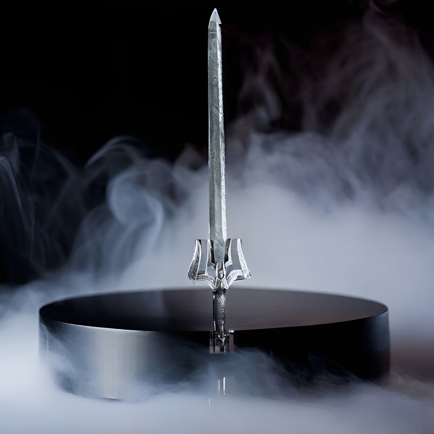 Exquisite Handcrafted Damascus Steel Sword – Elegant Design with Display Stand