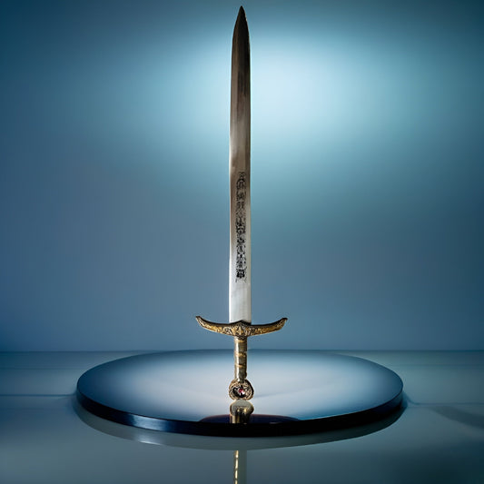Elegant Fantasy Sword with Decorative Hilt and Shield – Collector's Edition
