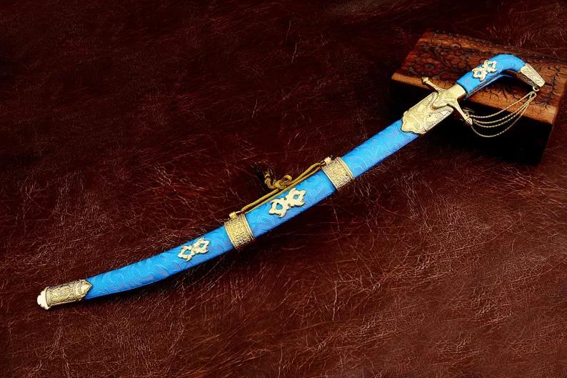 Wedding Ceremonial Sword – Turquoise & Gold Edition