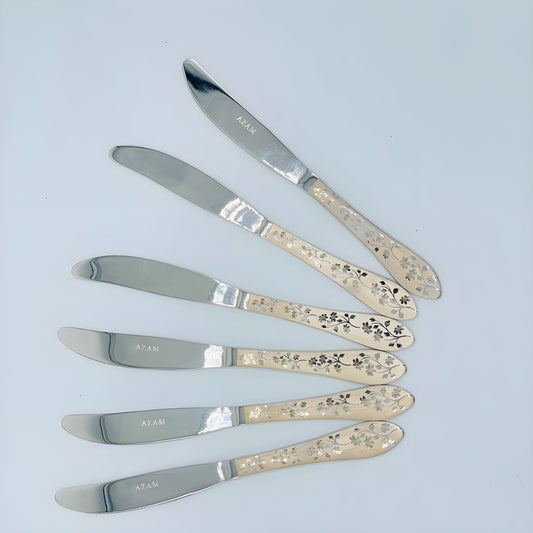 Floral Laser Engraving Design Flatware Set