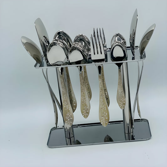 4 Persons set - Floral Laser Engraving Design