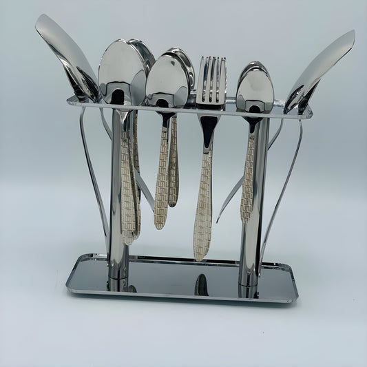 12 Persons set - Royal Luxe Gold Laser-Design Silverware