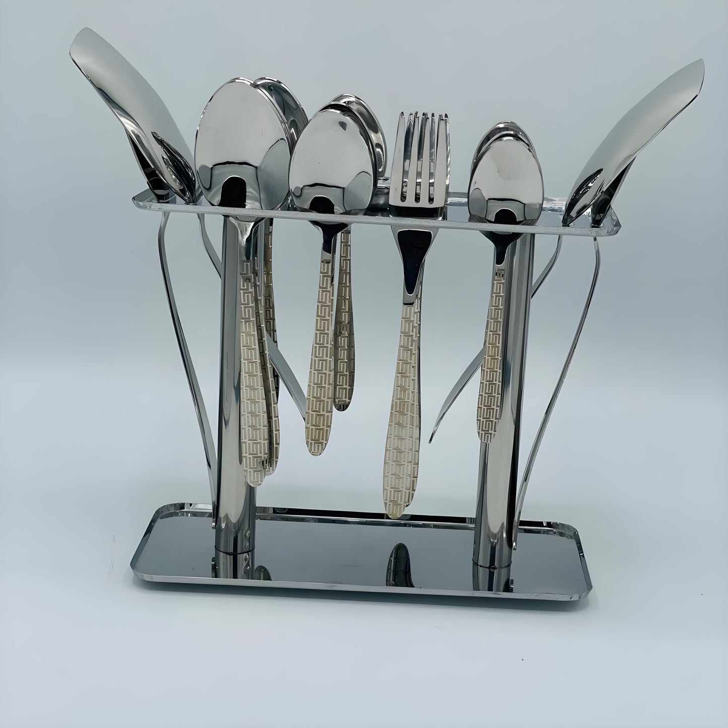 6 Persons set - Royal Luxe Gold Laser-Design Silverware